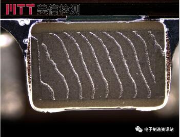 失效PCBA上C41電容切片形貌