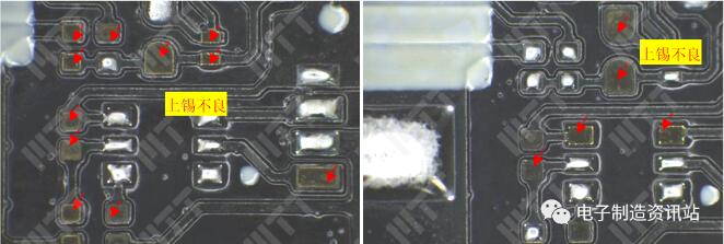 PCB光板焊盤浸錫后照片