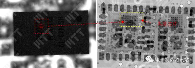 X-ray與熱點定位對比圖
